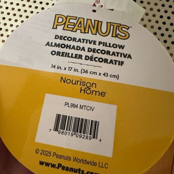 New Peanuts Snoopy Sherpa Decorative Pillow - Picture 2 of 3